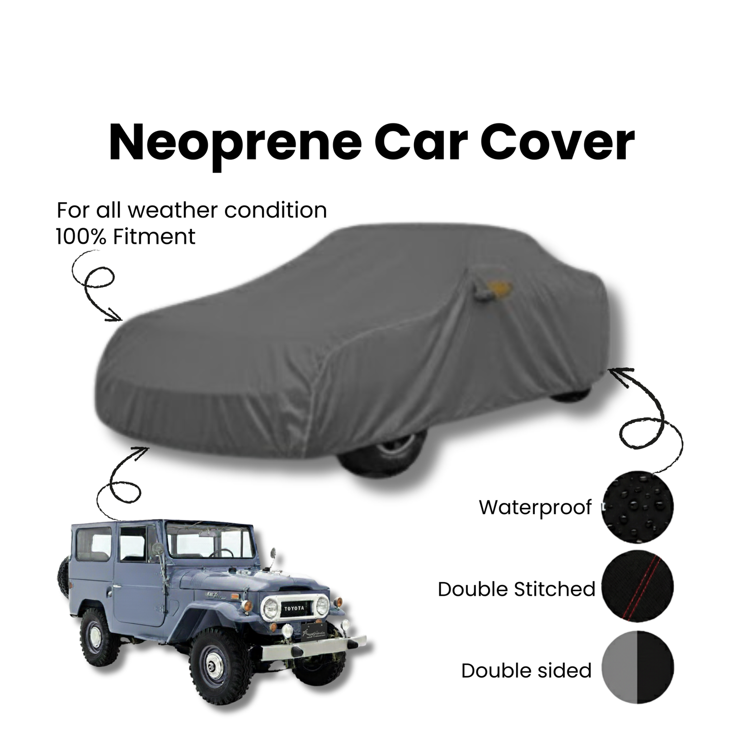 Toyota Land Cruiser FJ40 Neoprene Top Cover - Model 1960-1984