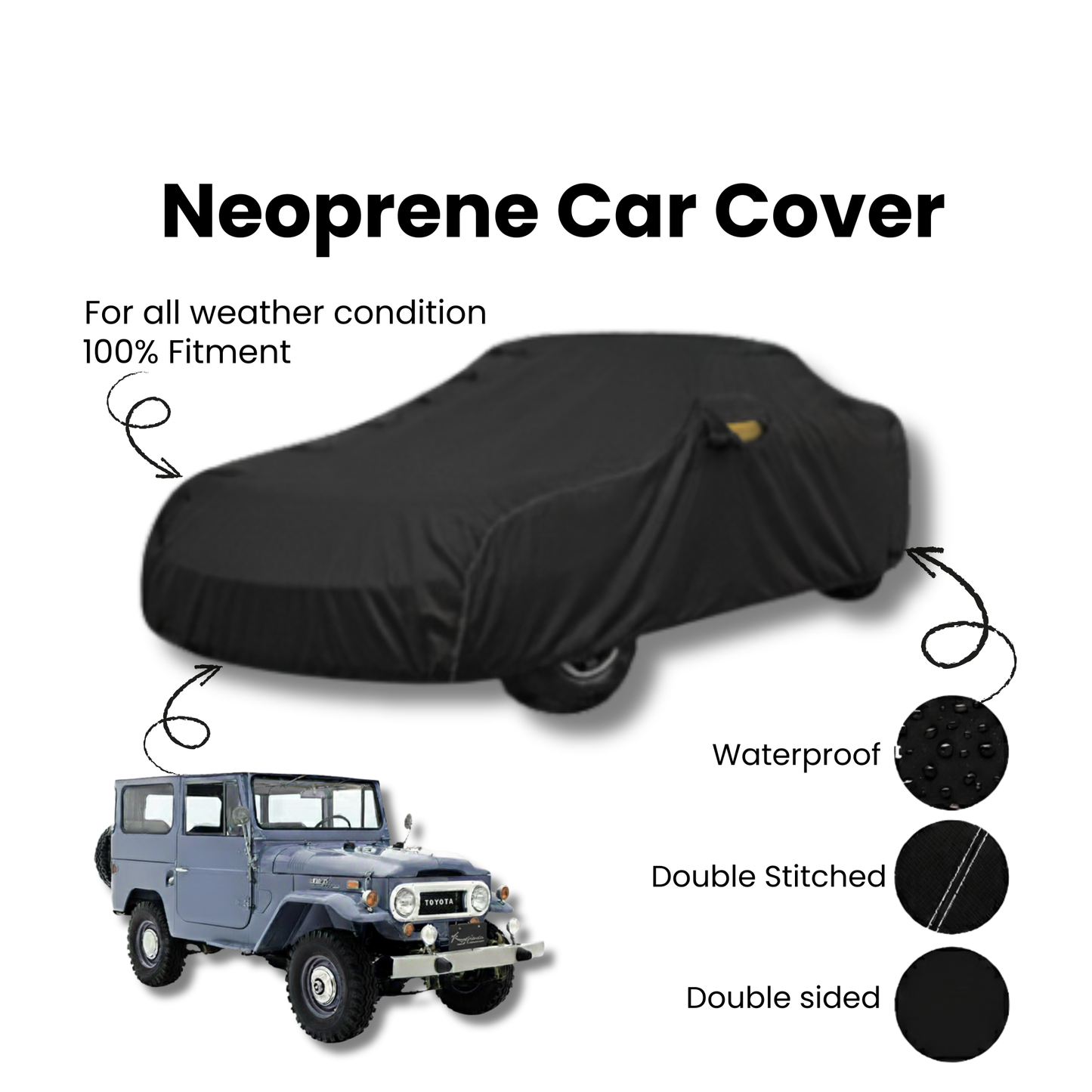 Toyota Land Cruiser FJ40 Neoprene Top Cover - Model 1960-1984