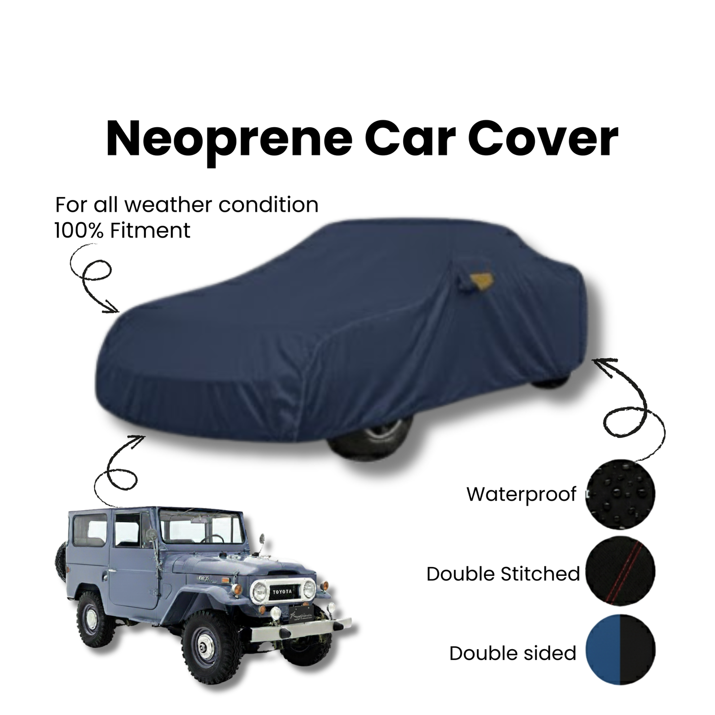 Toyota Land Cruiser FJ40 Neoprene Top Cover - Model 1960-1984