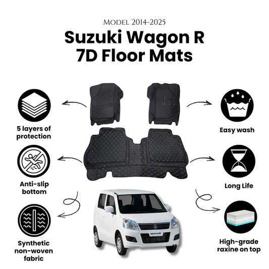 Suzuki Wagon R 7D Floor Mats - Model 2014-2025