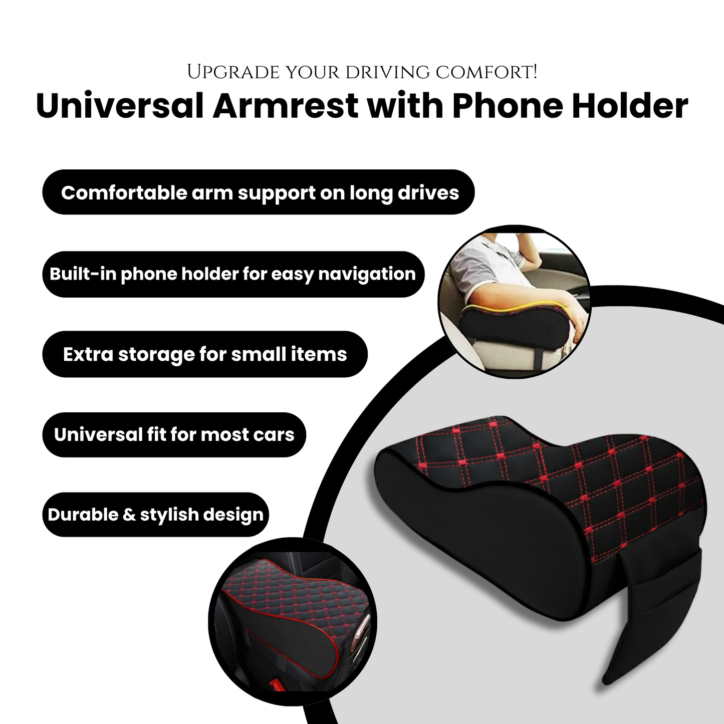Universal Armrest with Phone Holder