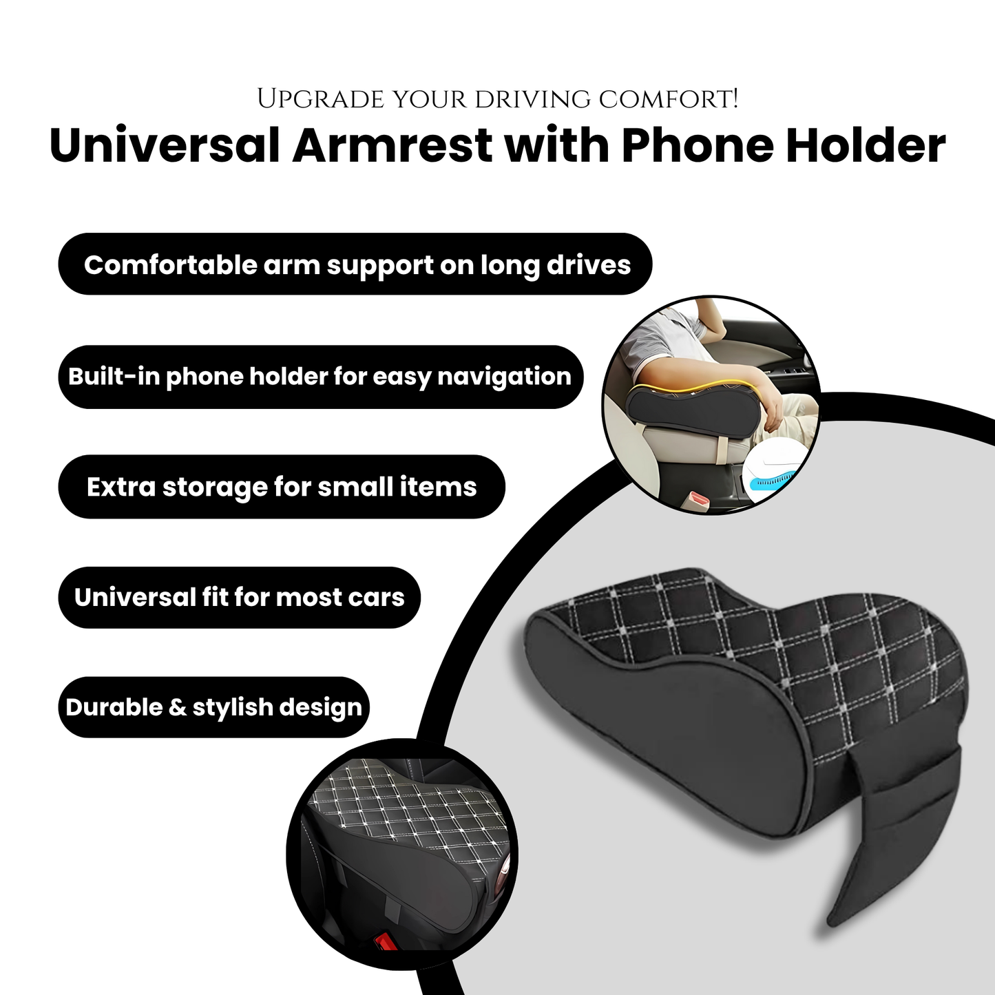 Universal Armrest with Phone Holder