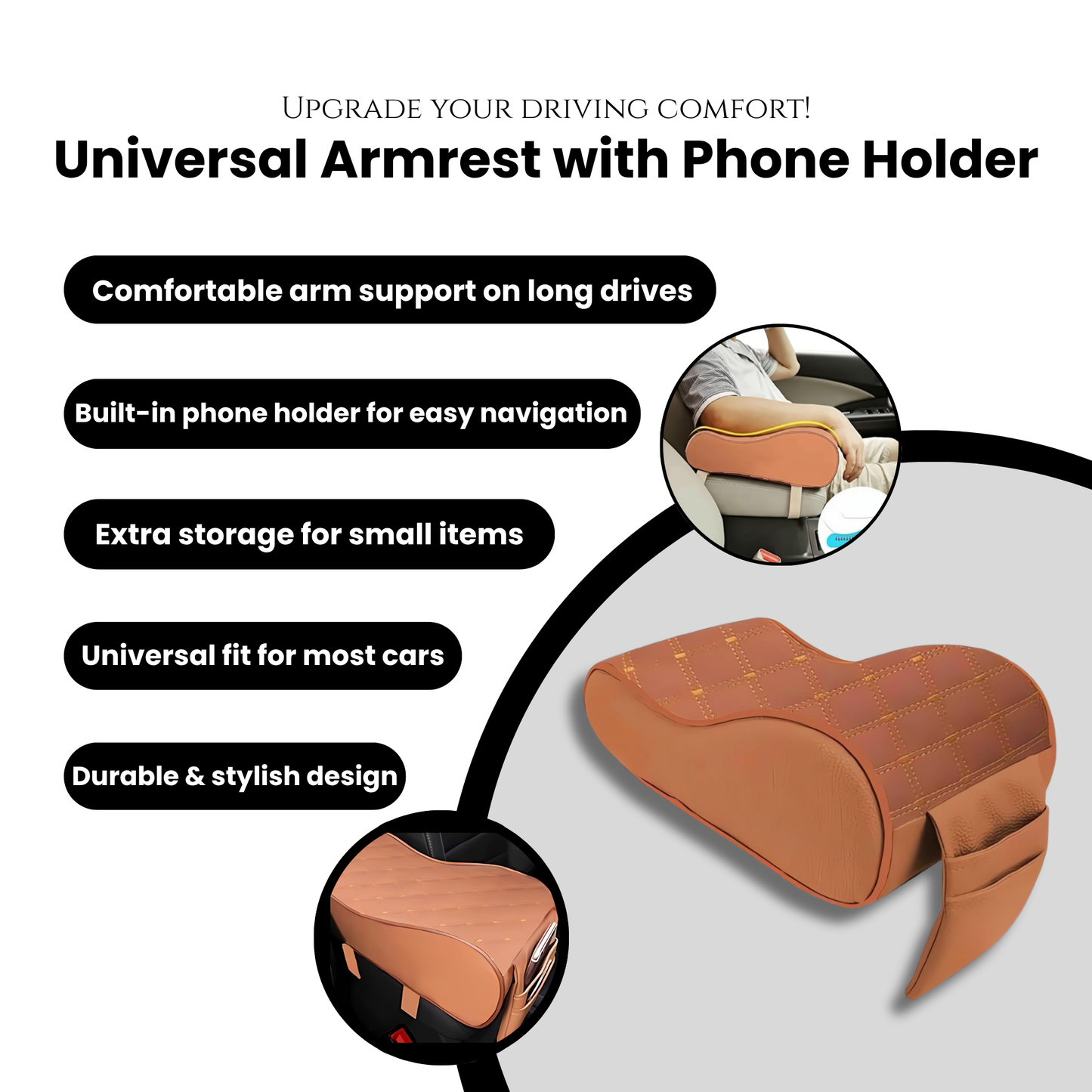 Universal Armrest with Phone Holder