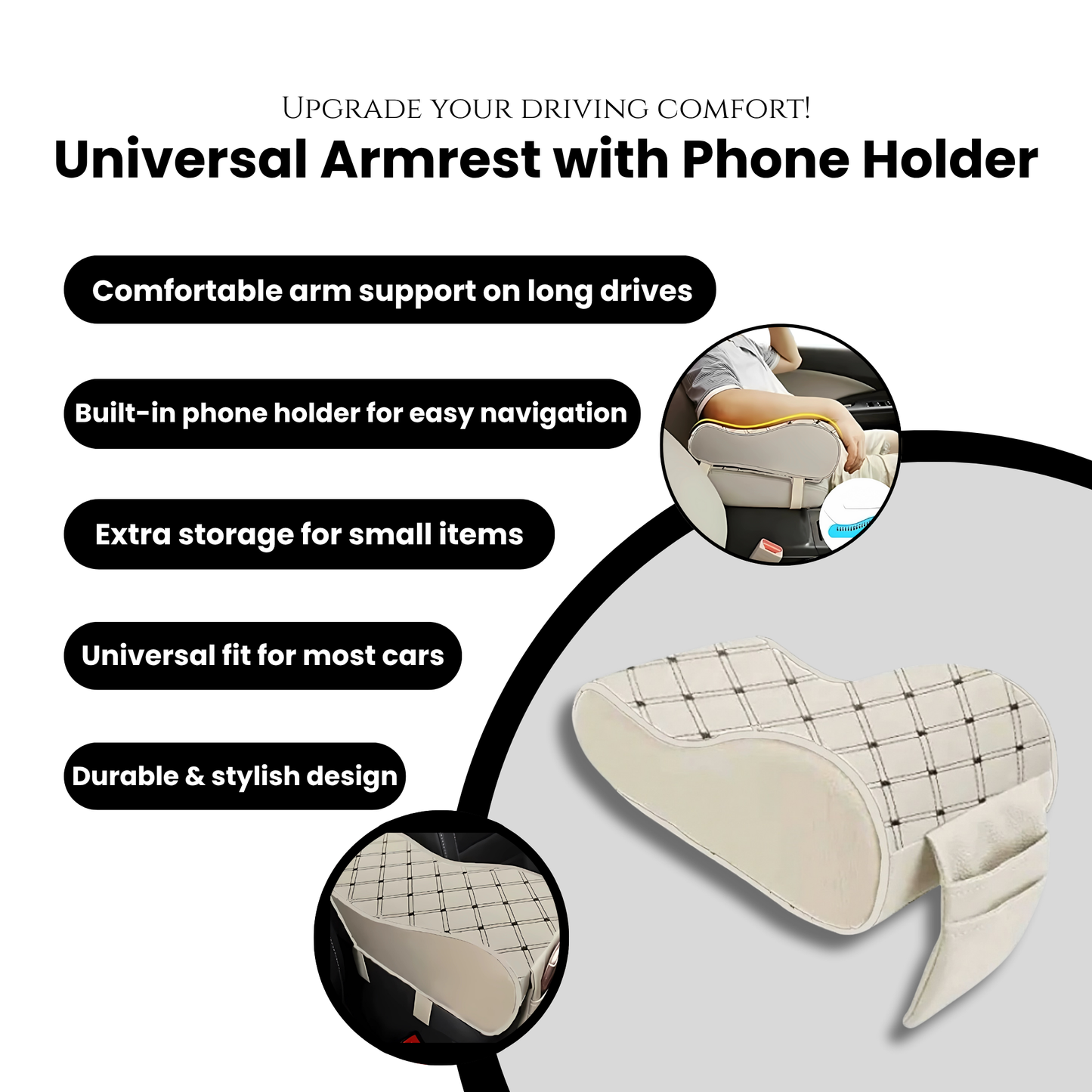 Universal Armrest with Phone Holder