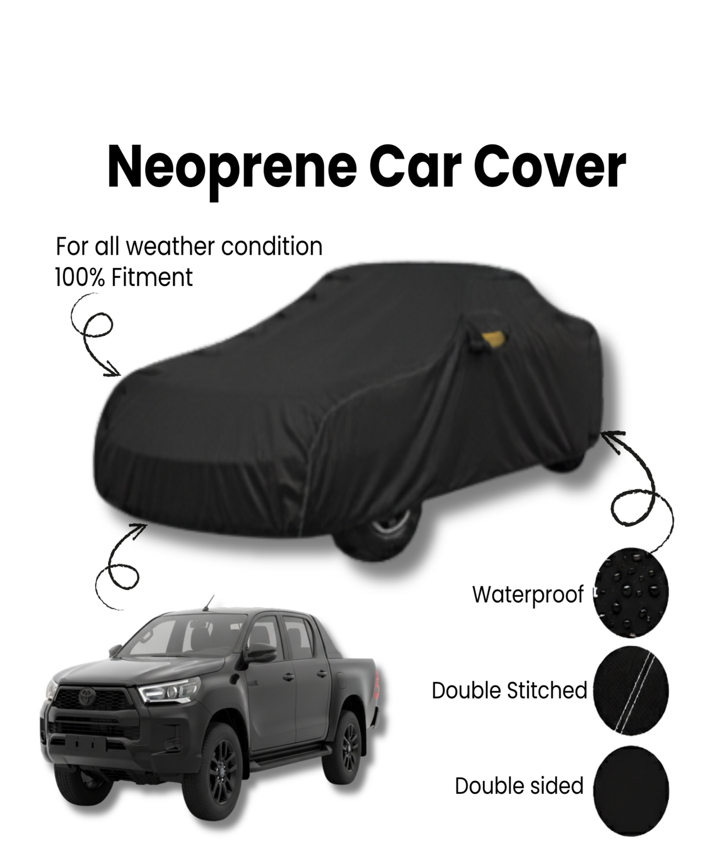 Toyota Hilux Vigo / Revo / Rocco Neoprene Top Cover - Model 2016-2025