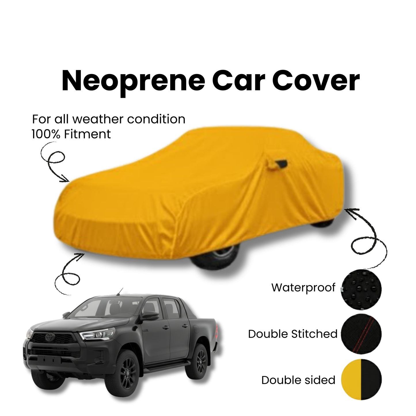 Toyota Hilux Vigo / Revo / Rocco Neoprene Top Cover - Model 2016-2025