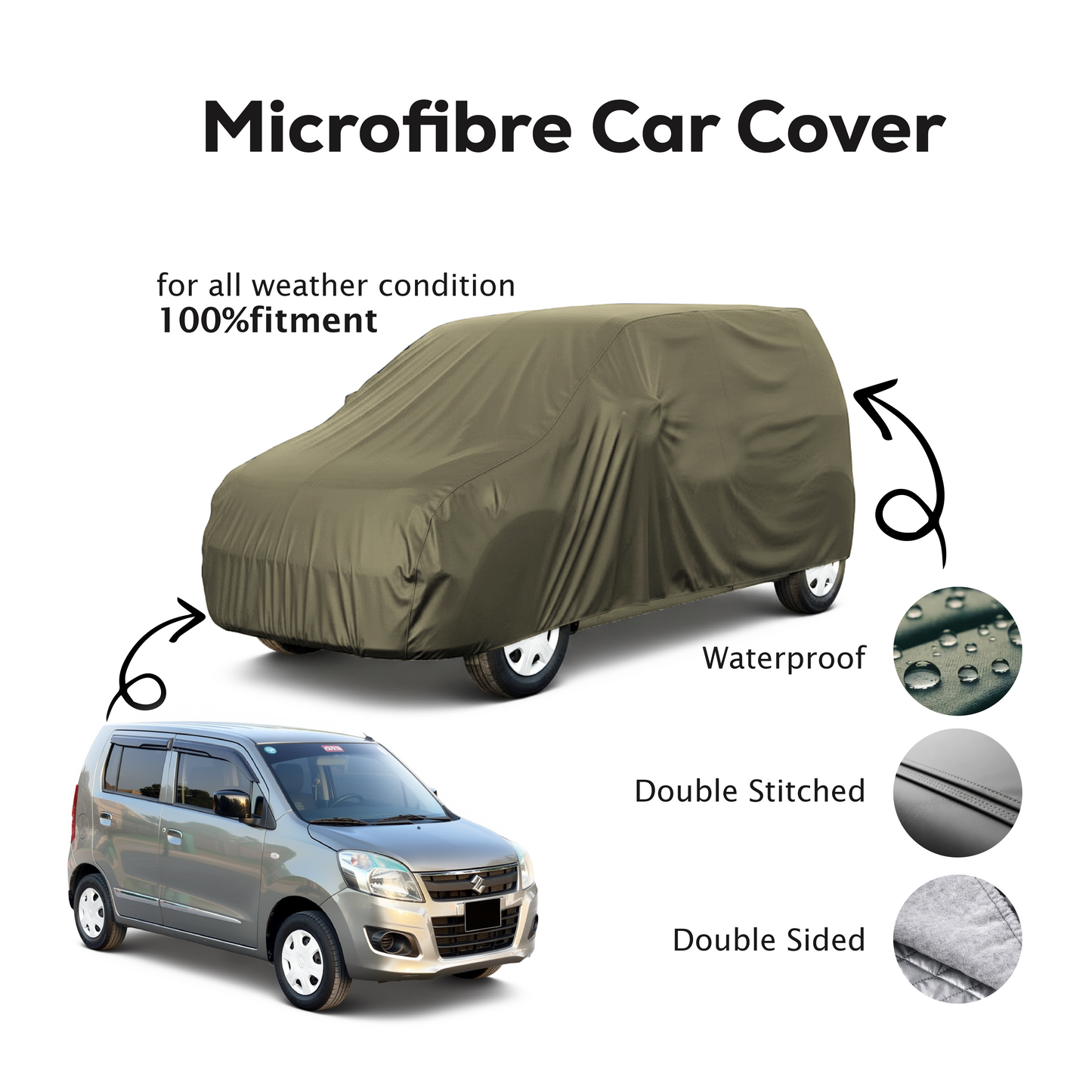 Suzuki  Wagon R Microfibre Top Car Cover  - 2014 - 2025